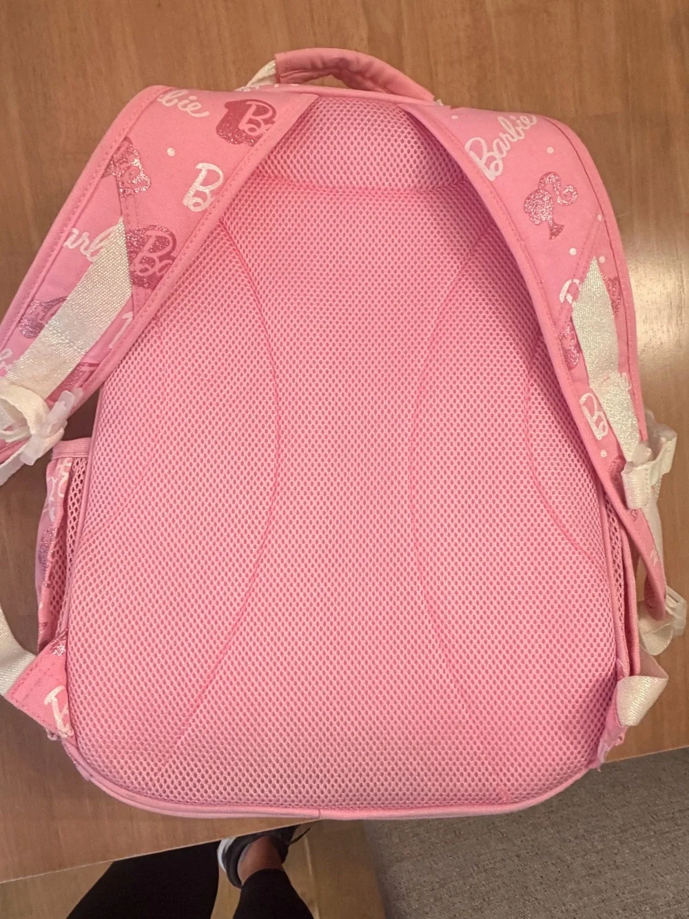 Barbie Pottery Barn Kids Mackenzie Pink Glitter Logo Kids Backpack Large